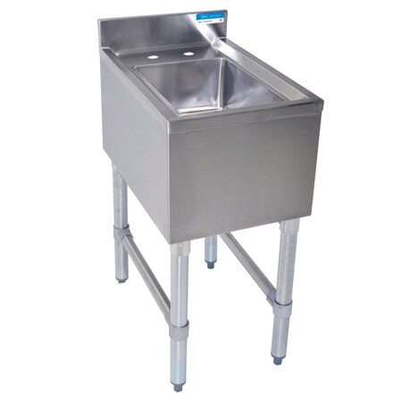 Bk Resources Stainless Steel UnderBar Dump Sink, 4 Backsplash, 12" X 21-1/4" BKUBS-1014HSS12